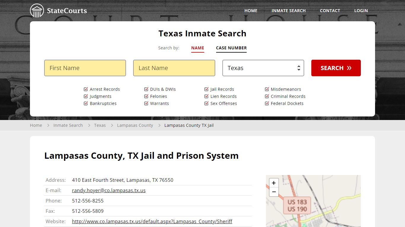 Lampasas County TX Jail Inmate Records Search, Texas - StateCourts